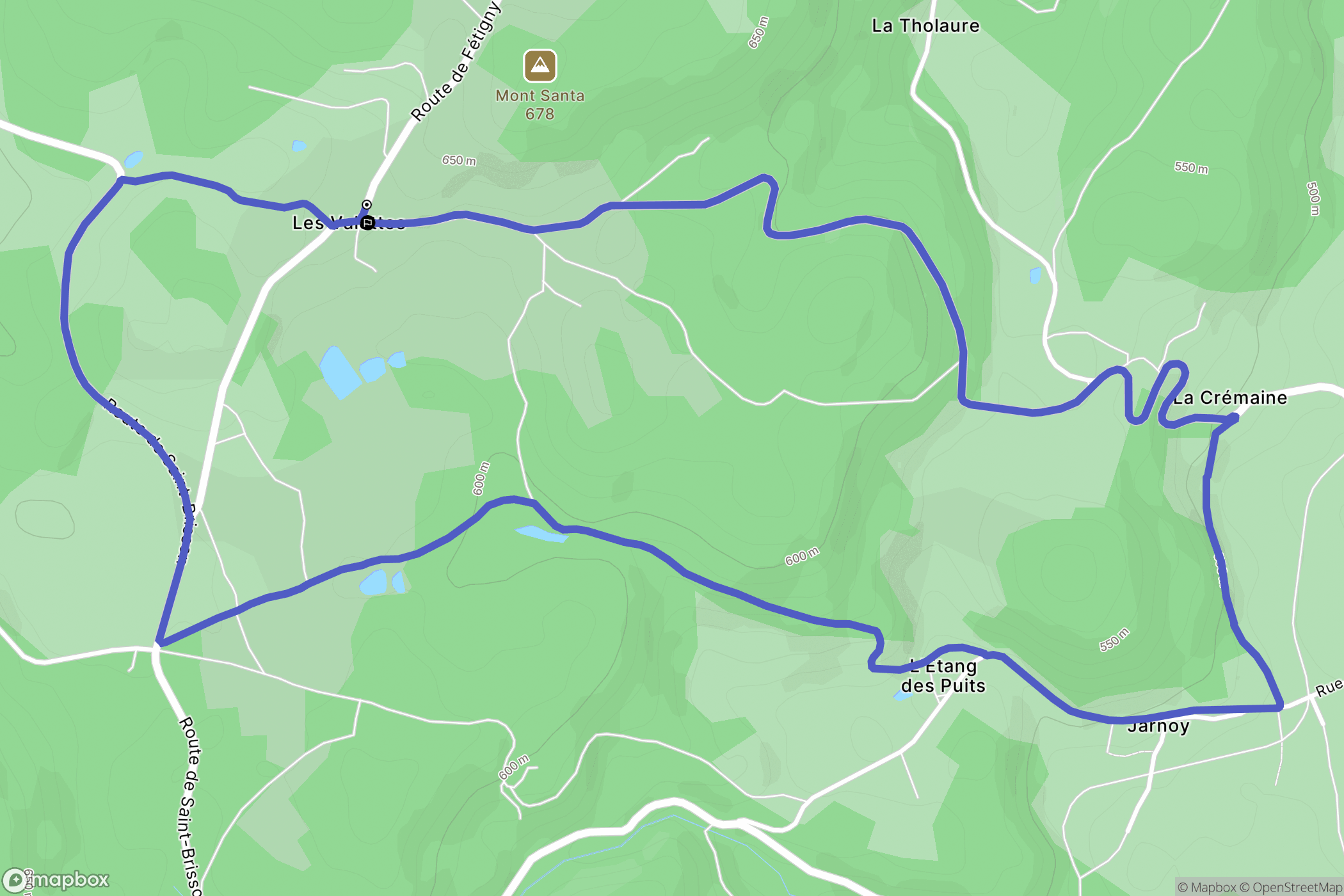 Alligny-en-Morvan : carte du parcours de randonnée - France