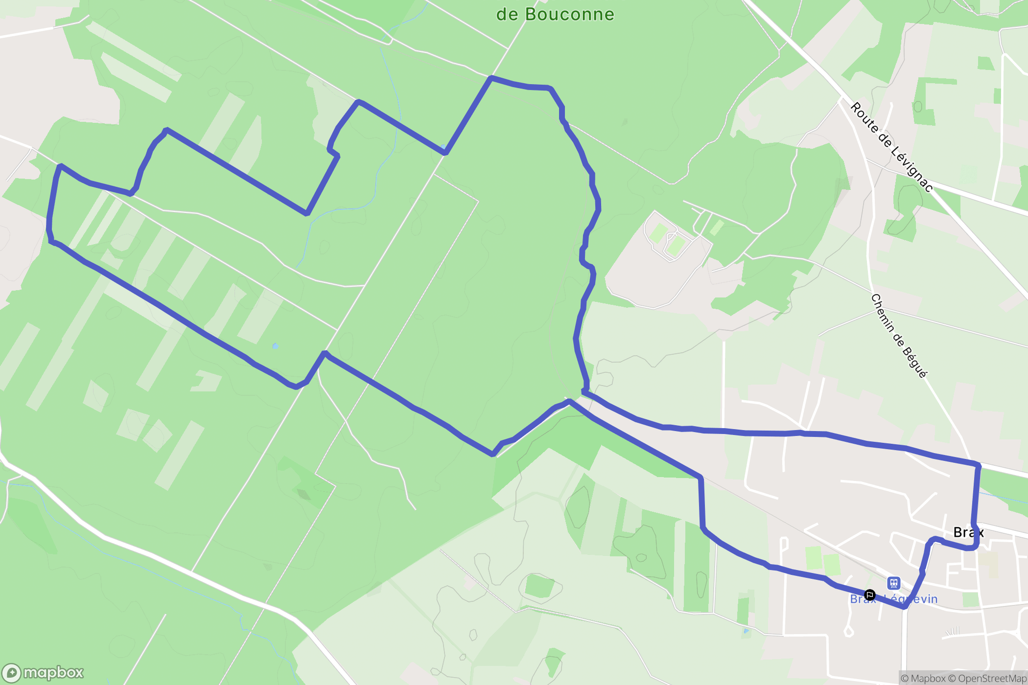 Brax : carte du parcours de randonnée - France