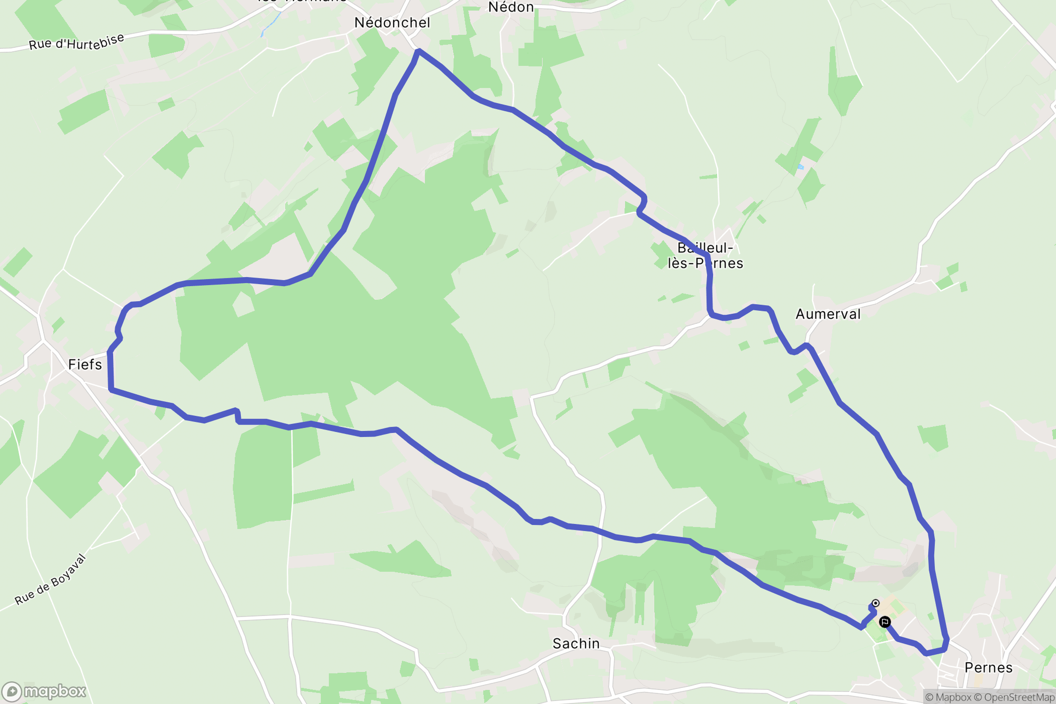 Pernes : carte du parcours de randonnée - France
