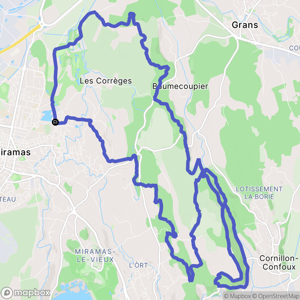 Miramas : carte du parcours de randonnée - France