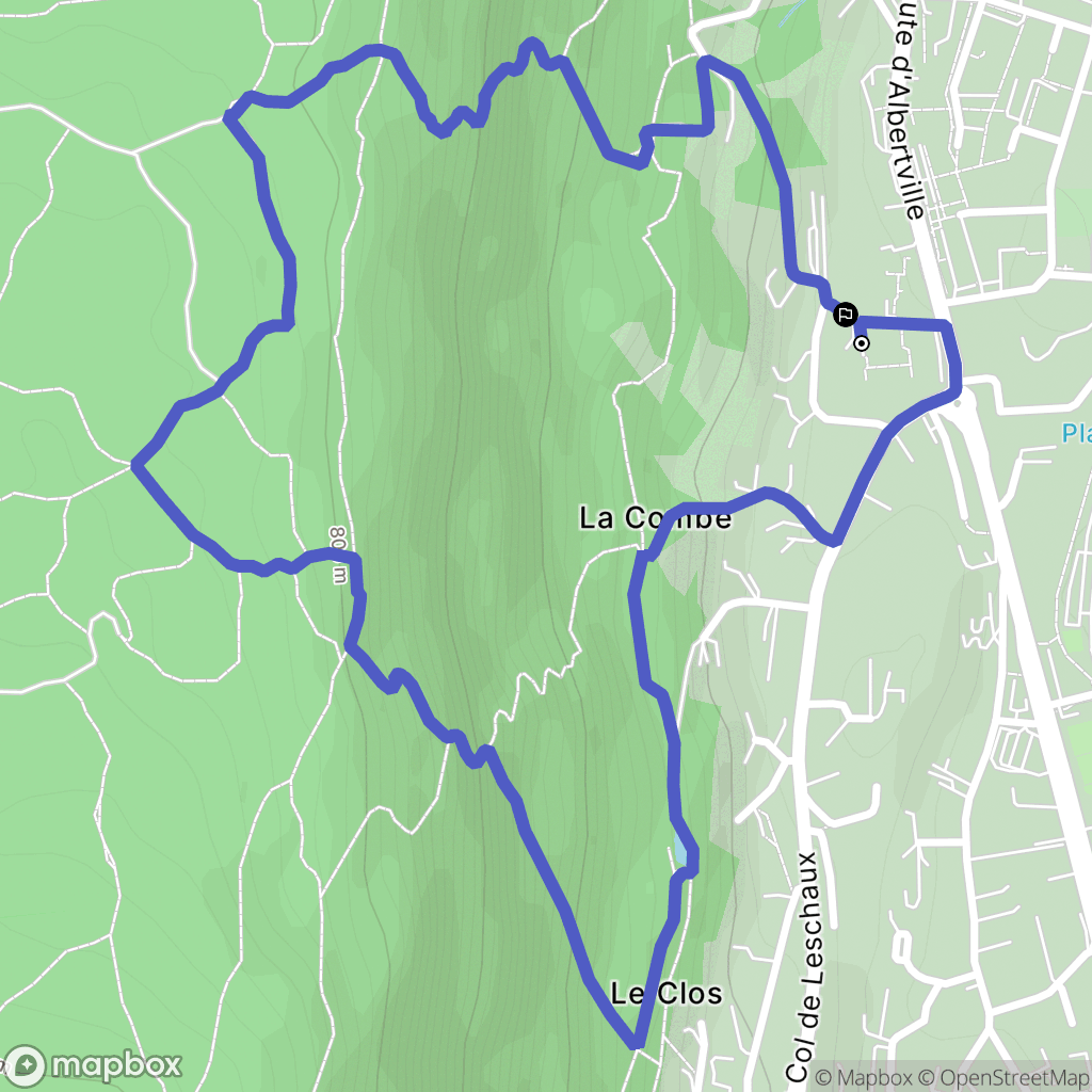 Sévrier : carte du parcours de randonnée - France