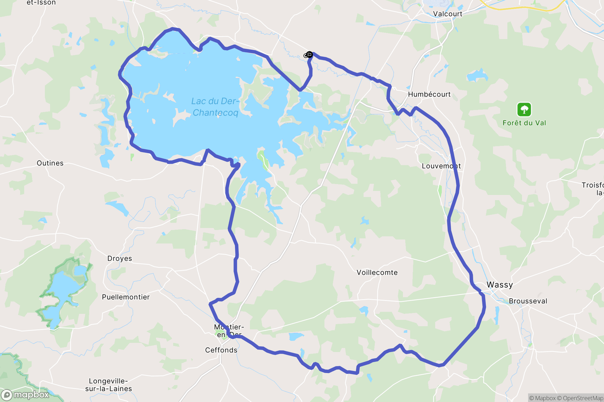 Éclaron-Braucourt-Sainte-Livière : carte du parcours de randonnée - France