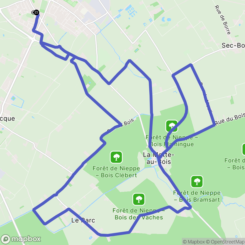 Hazebrouck : carte du parcours de randonnée - France