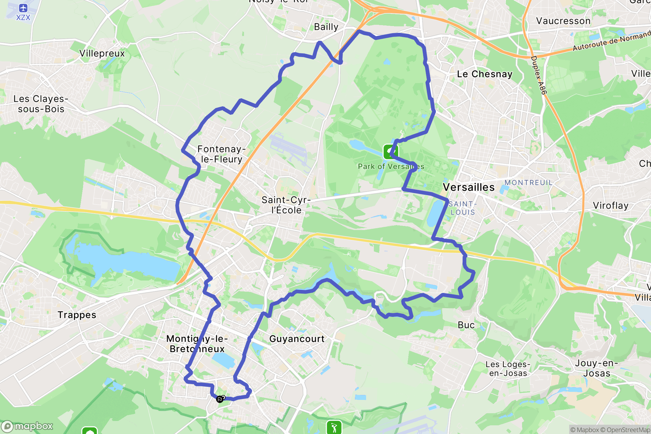 Voisins-le-Bretonneux : carte du parcours de randonnée - France