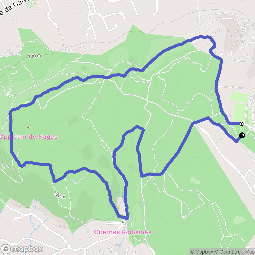 Langlade : carte du parcours de randonnée - France