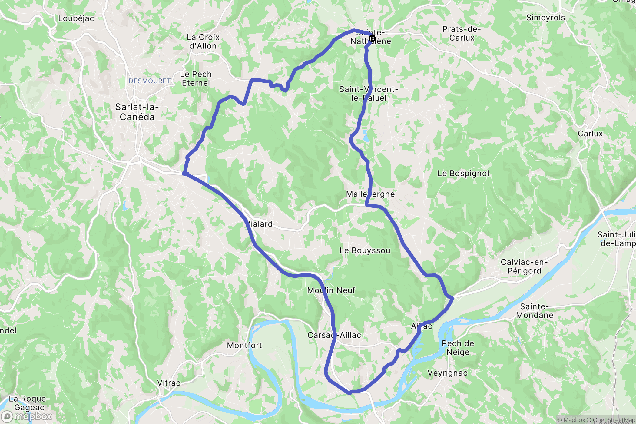Sainte-Nathalène : carte du parcours de randonnée - France