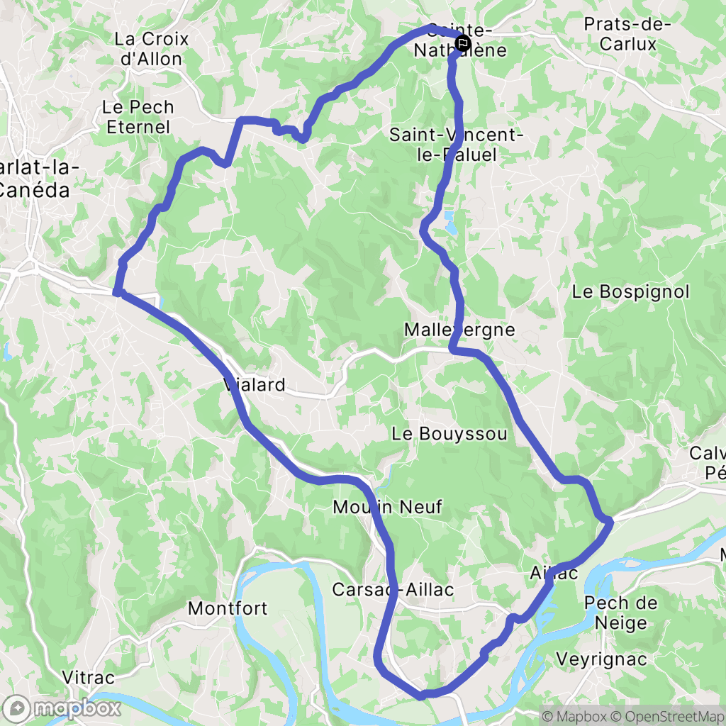 Sainte-Nathalène : carte du parcours de randonnée - France