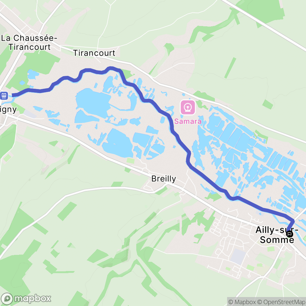 Ailly-sur-Somme : carte du parcours de randonnée - France