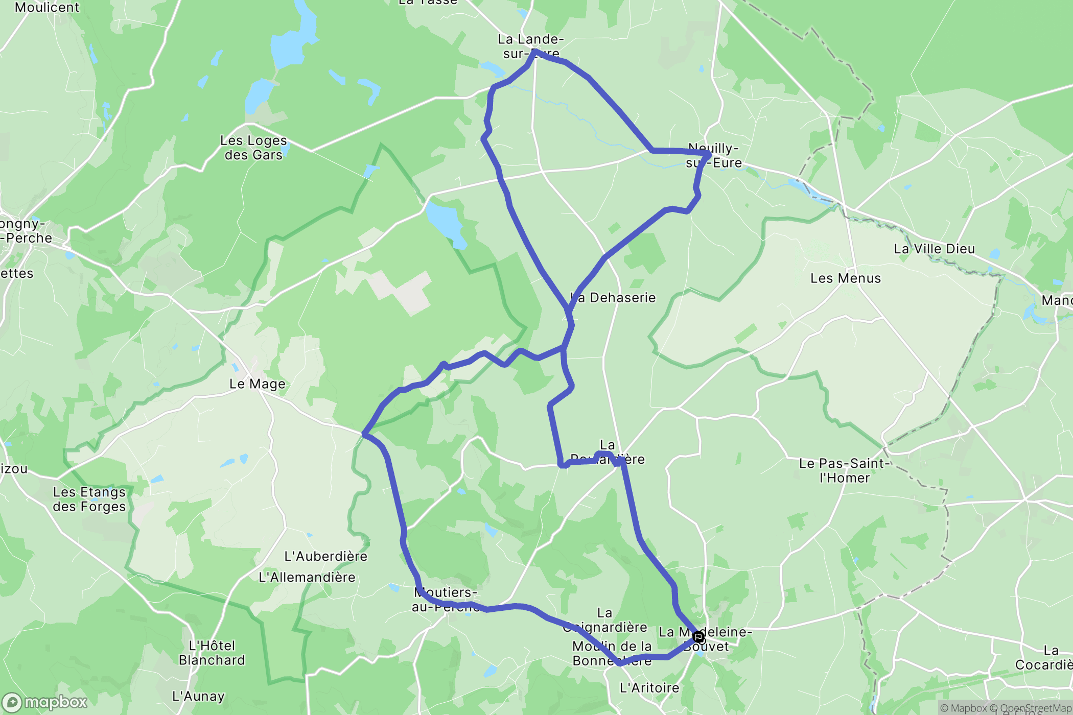 La Madeleine-Bouvet : carte du parcours de randonnée - France