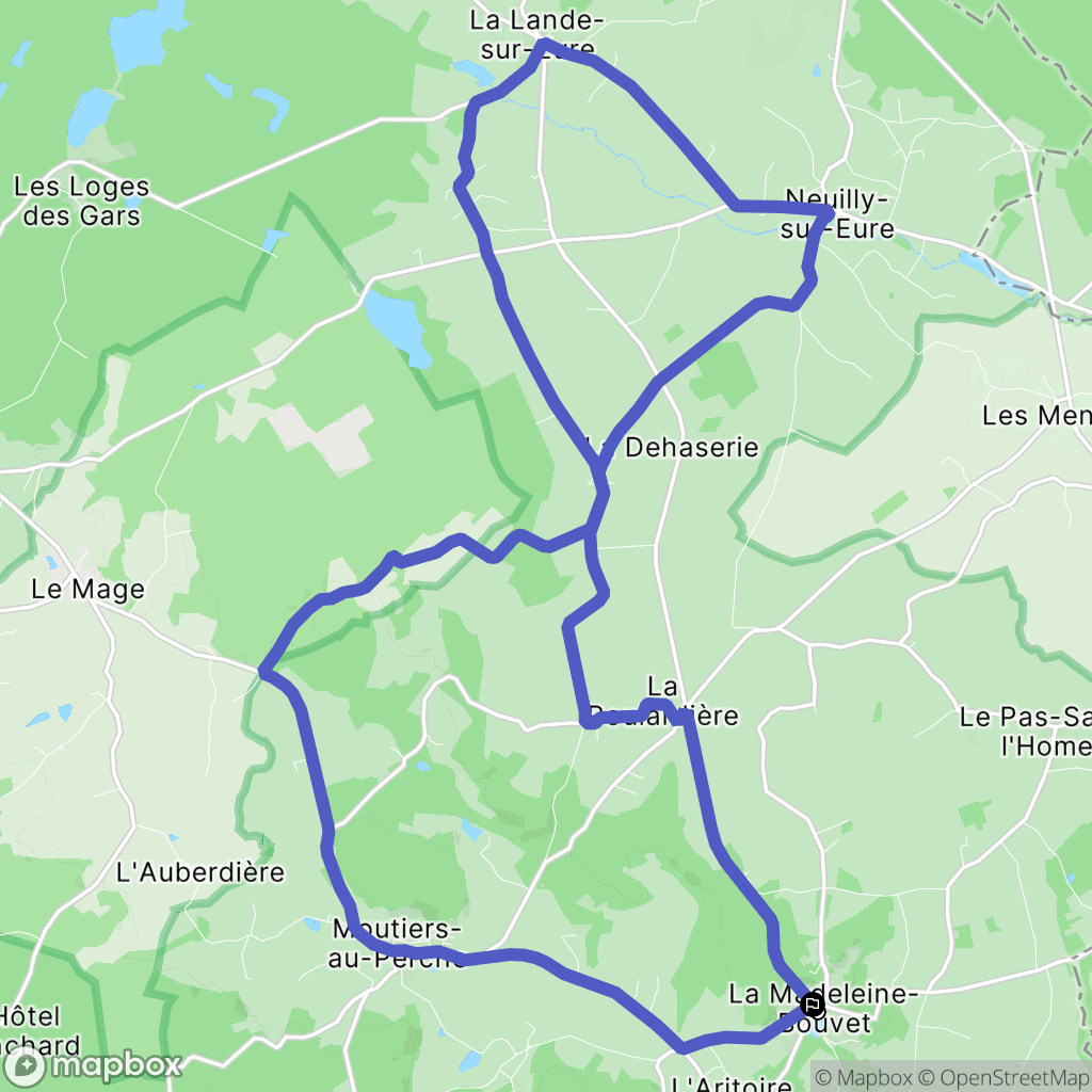La Madeleine-Bouvet : carte du parcours de randonnée - France
