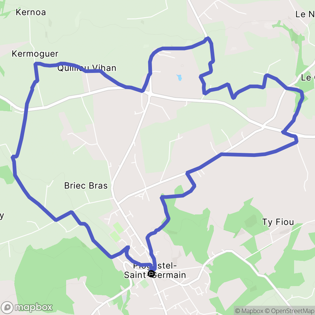 Plogastel-Saint-Germain : carte du parcours de randonnée - France