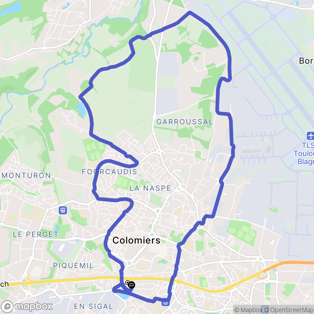 Colomiers : carte du parcours de randonnée - France