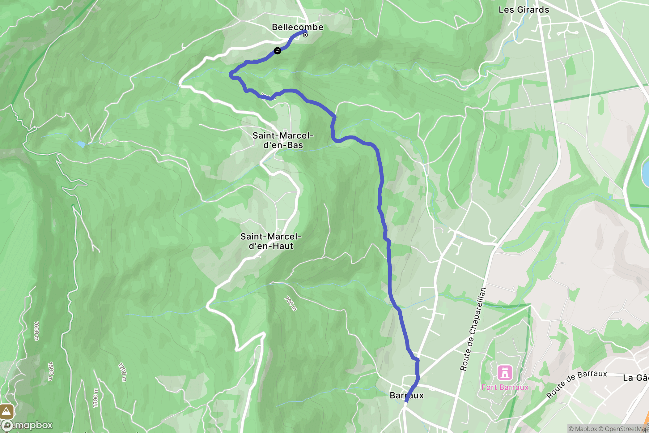 Chapareillan : carte du parcours de randonnée - France
