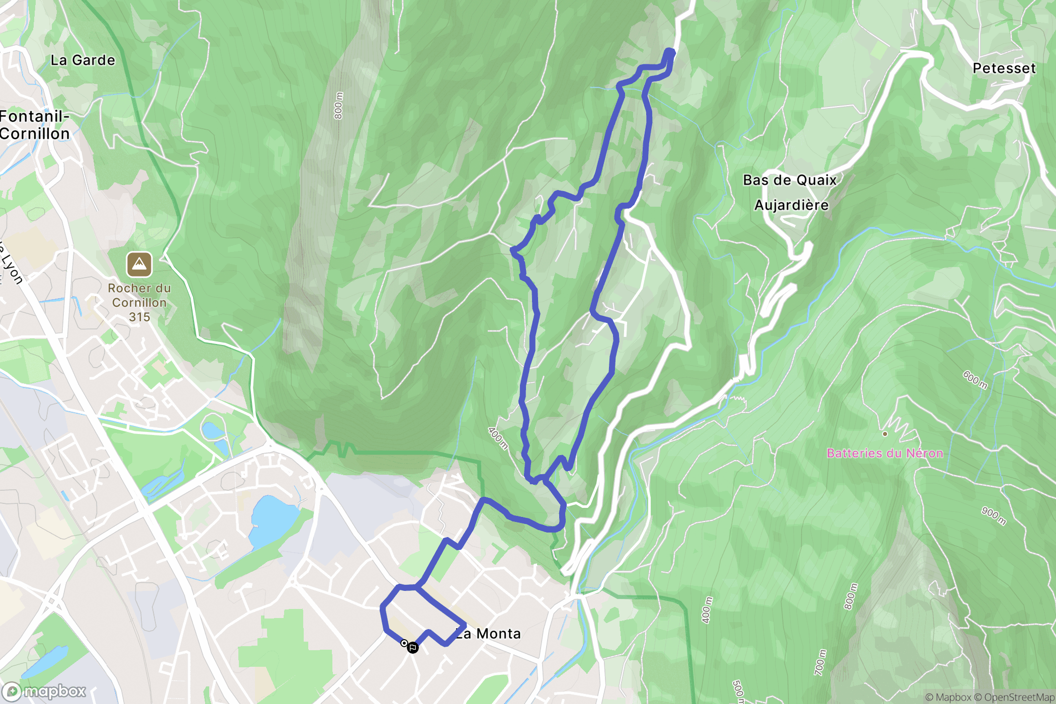 Saint-Egrève : carte du parcours de randonnée - France