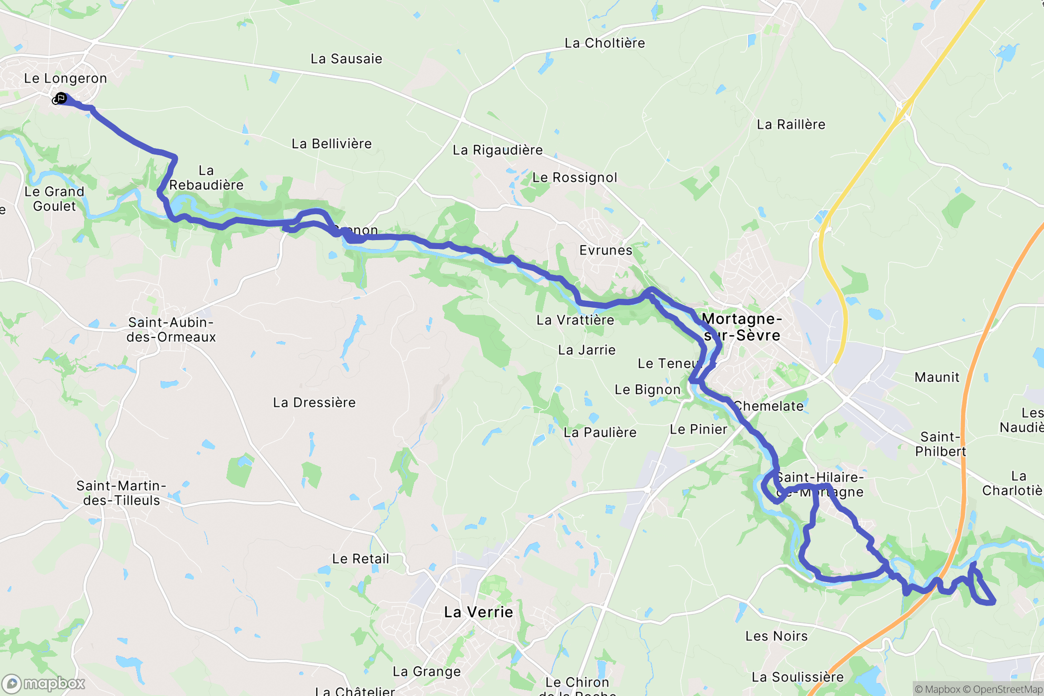 Sèvremoine : carte du parcours de randonnée - France