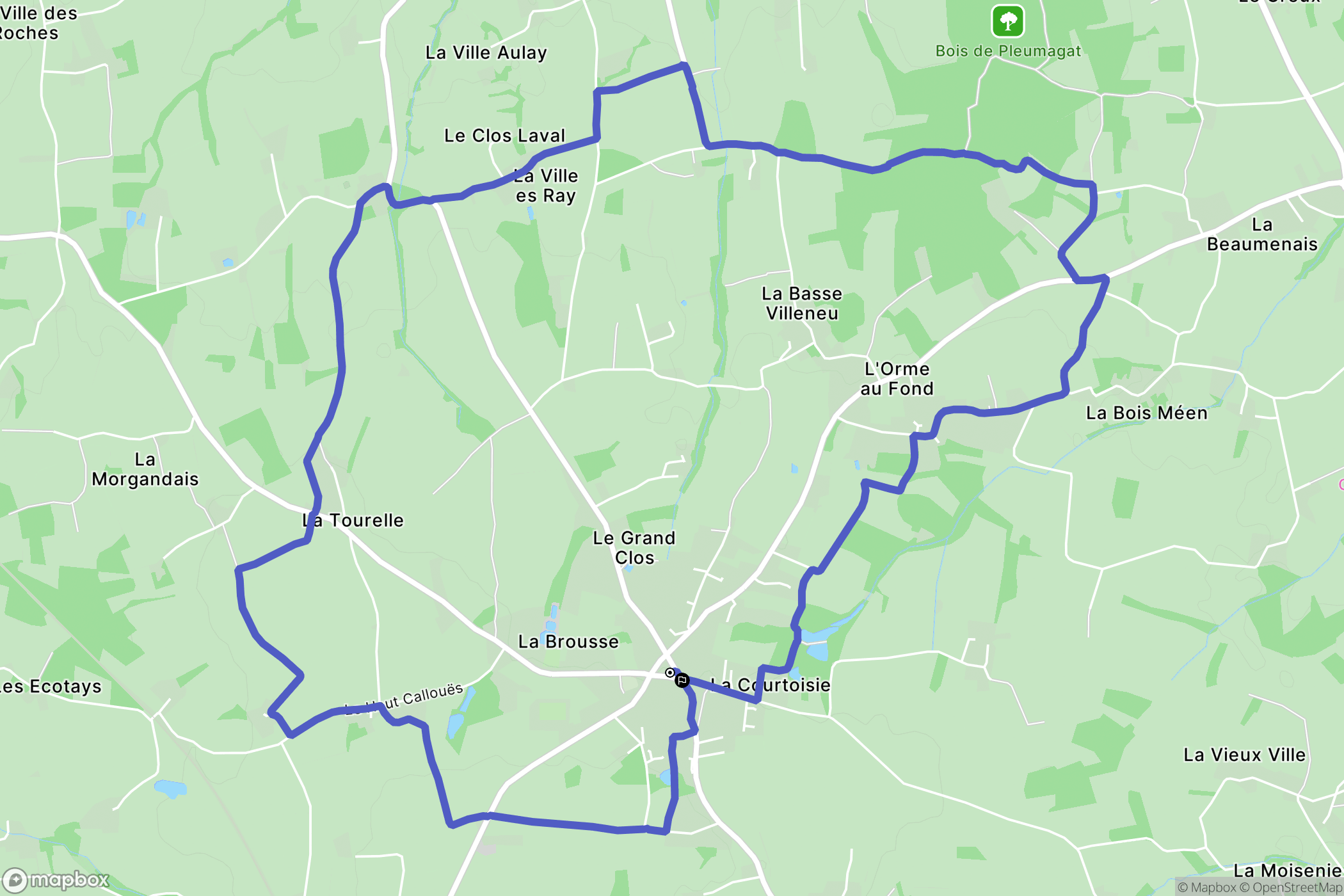 Languenan : carte du parcours de randonnée - France