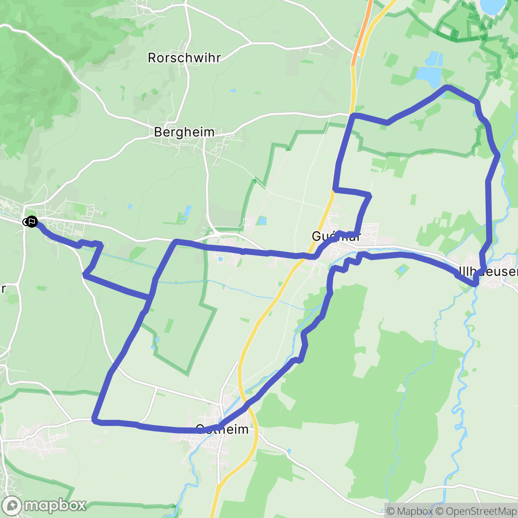 Ribeauvillé : carte du parcours de randonnée - France