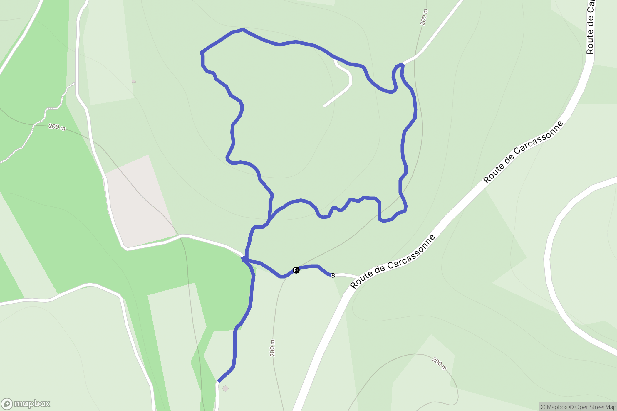Félines-Minervois : carte du parcours de randonnée - France