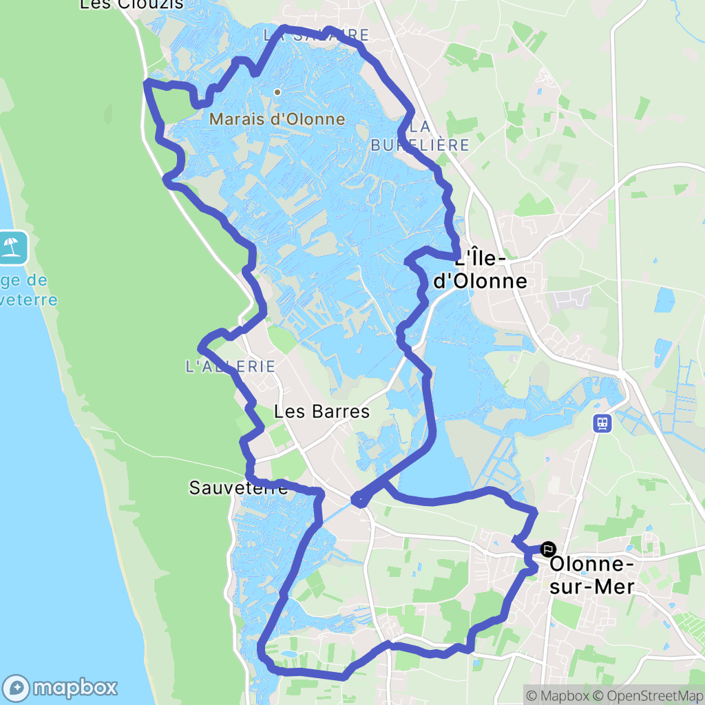 Les Sables-d'Olonne : carte du parcours de randonnée - France