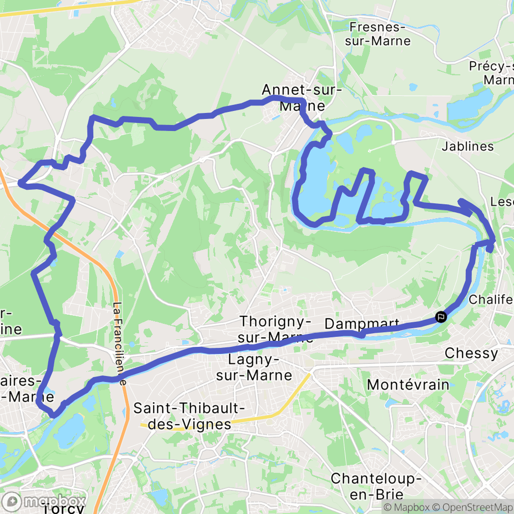 Dampmart : carte du parcours de randonnée - France