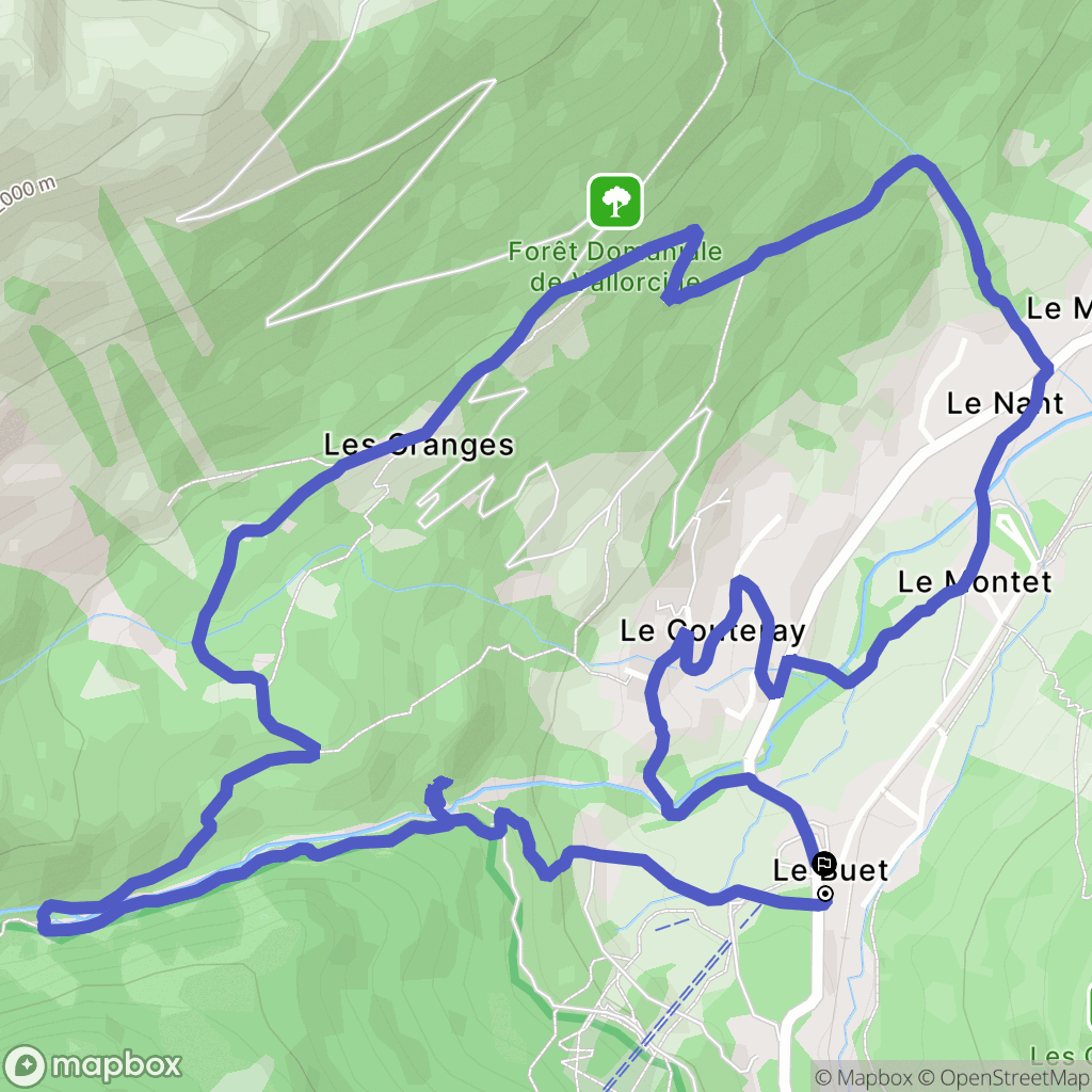 Vallorcine : carte du parcours de randonnée - France