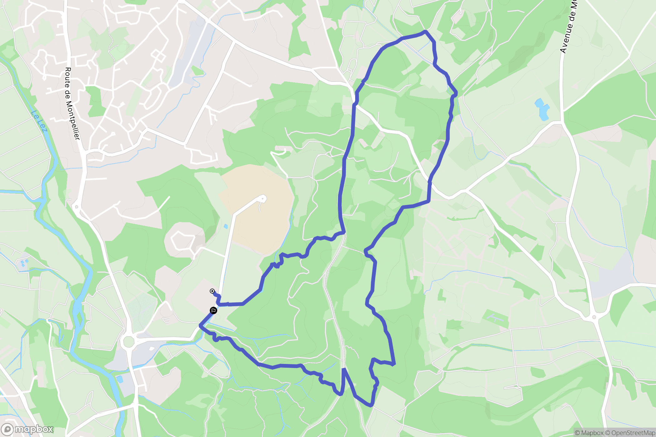 Montferrier-sur-Lez : carte du parcours de randonnée - France