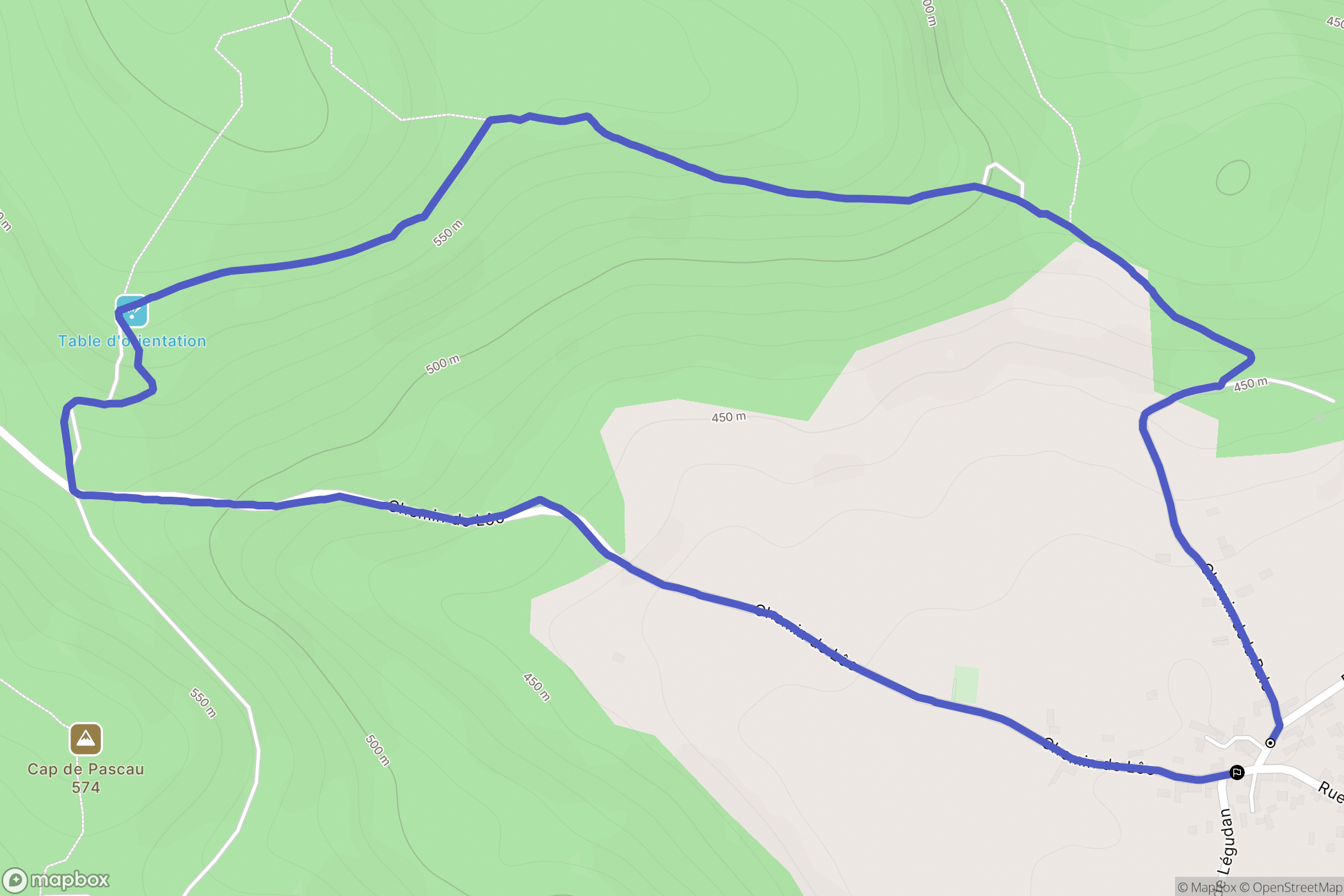 Régades : carte du parcours de randonnée - France