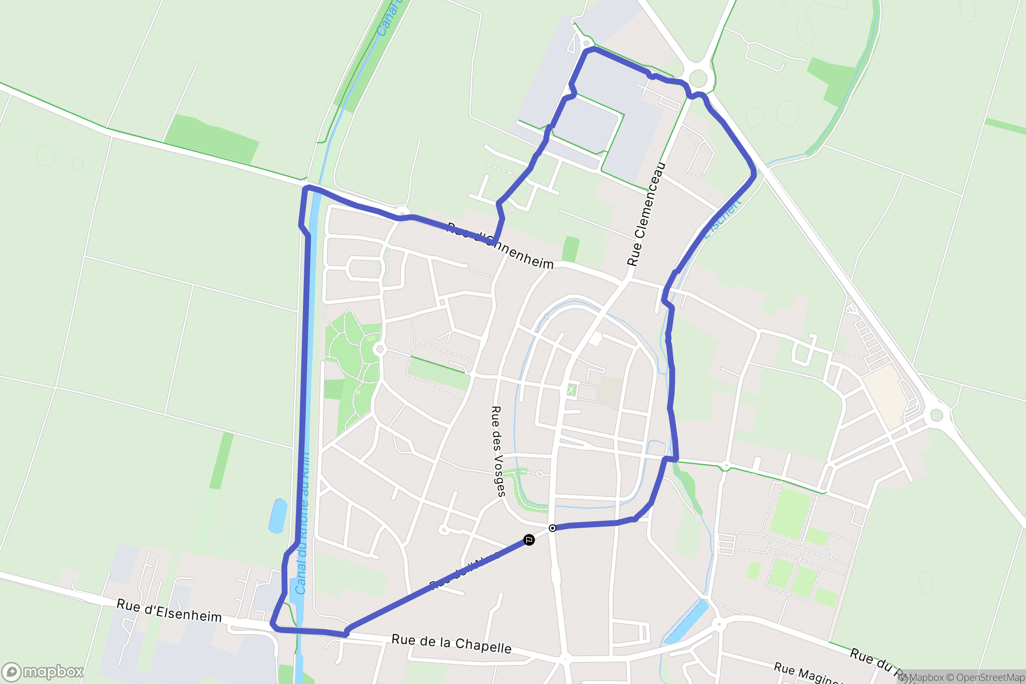 Marckolsheim : carte du parcours de randonnée - France