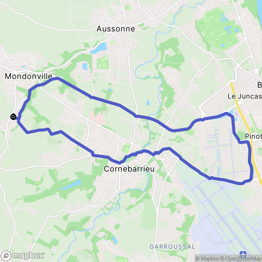 Mondonville : carte du parcours de randonnée - France