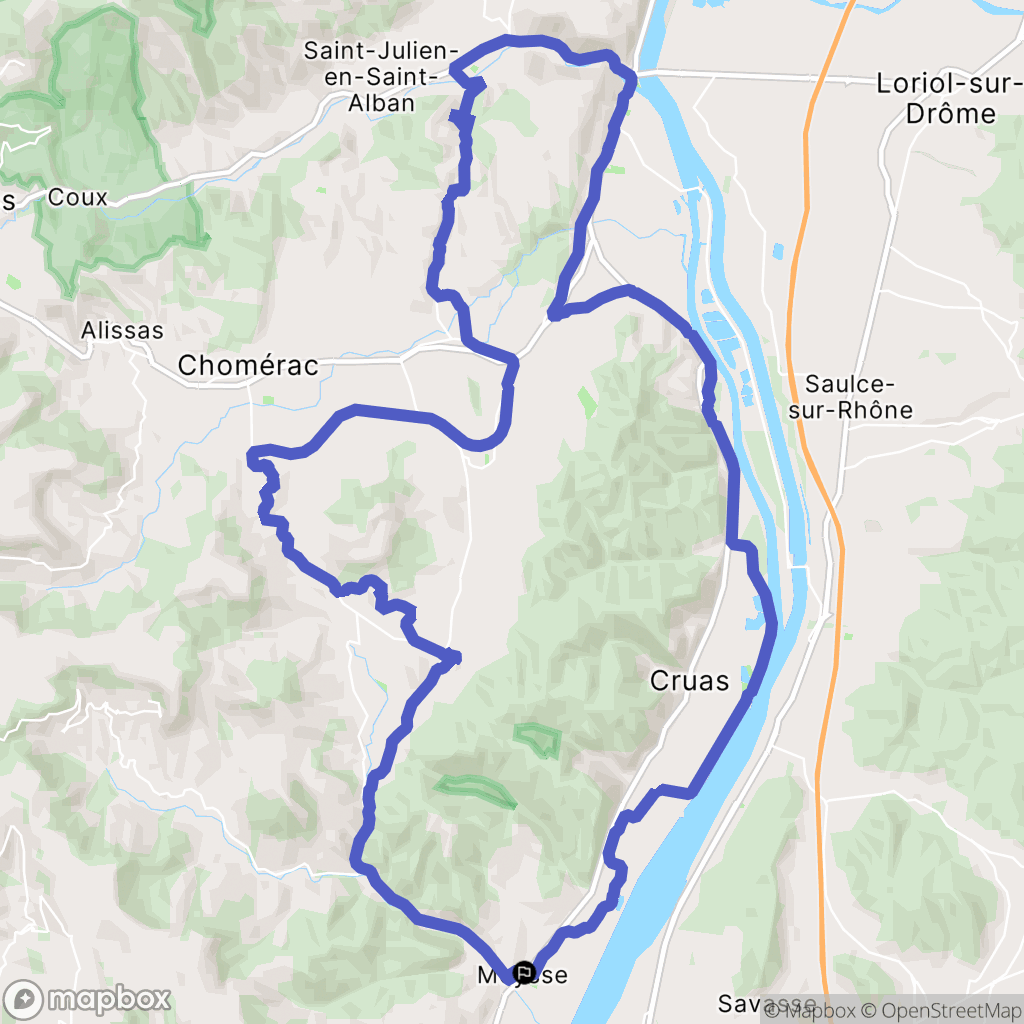 Meysse : carte du parcours de randonnée - France