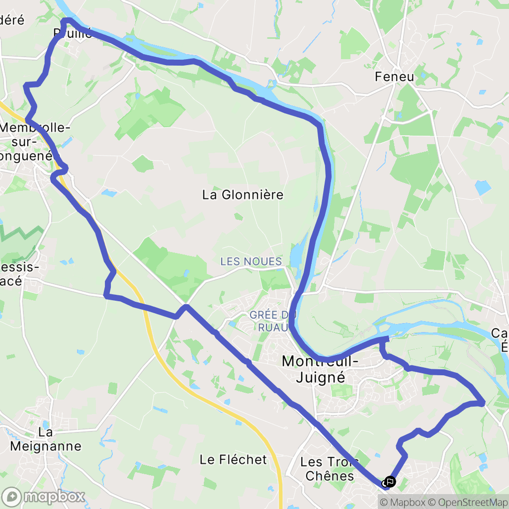 Avrillé : carte du parcours de randonnée - France