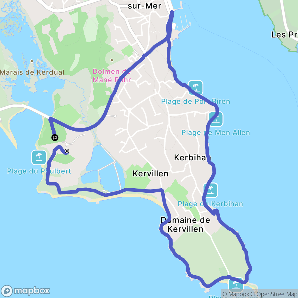 La Trinité-sur-Mer : carte du parcours de randonnée - France