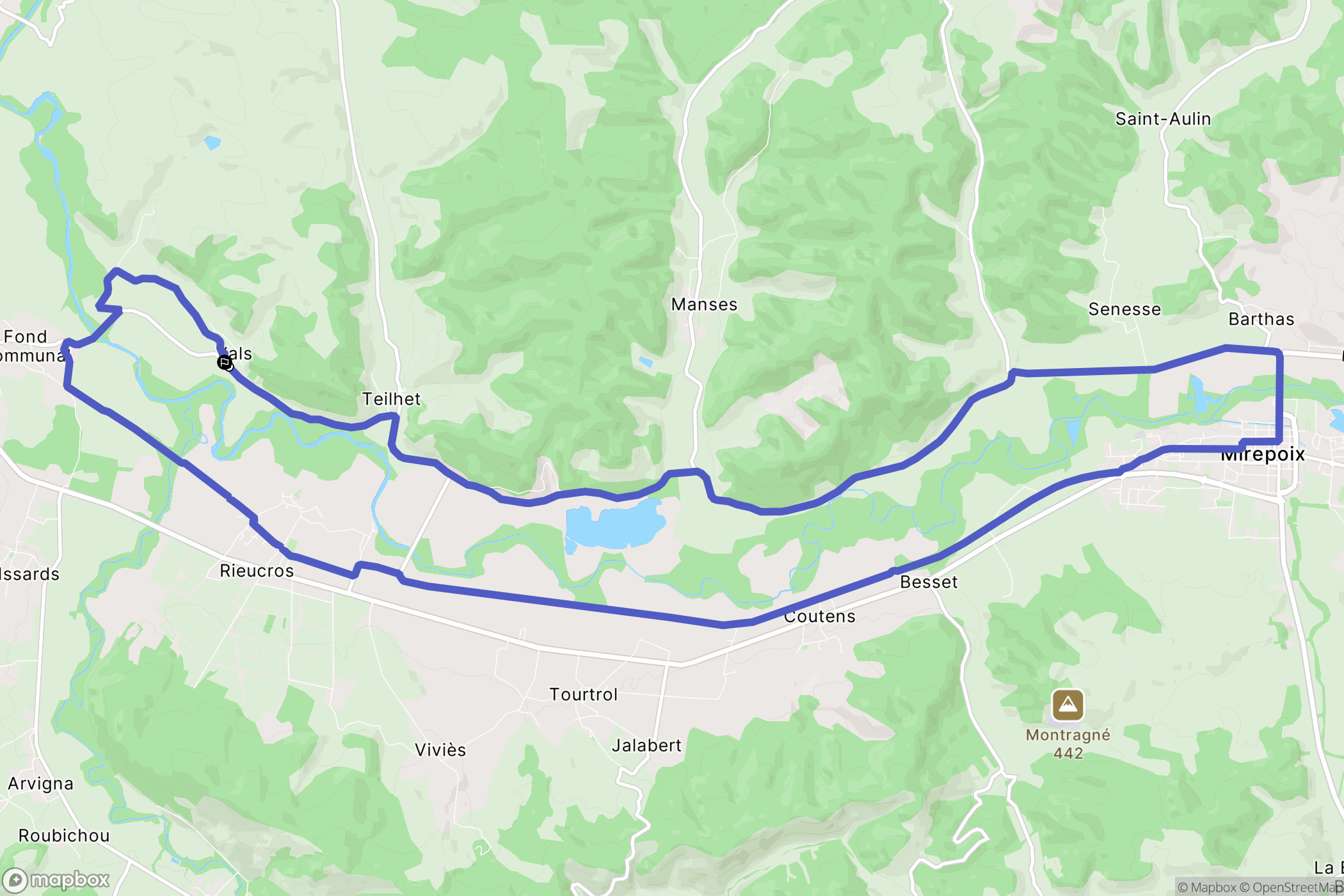 Vals : carte du parcours de randonnée - France