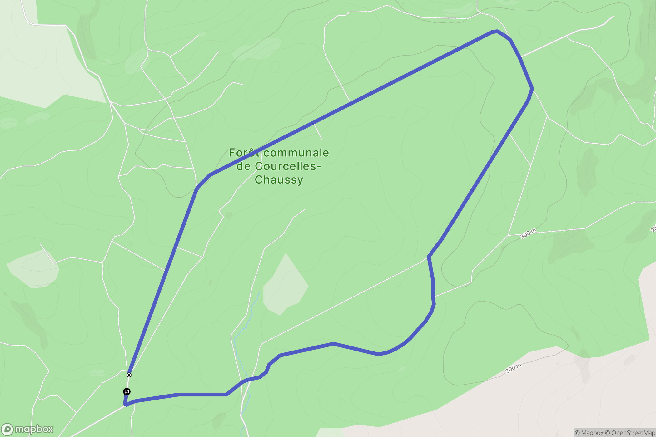 Courcelles-Chaussy : carte du parcours de randonnée - France