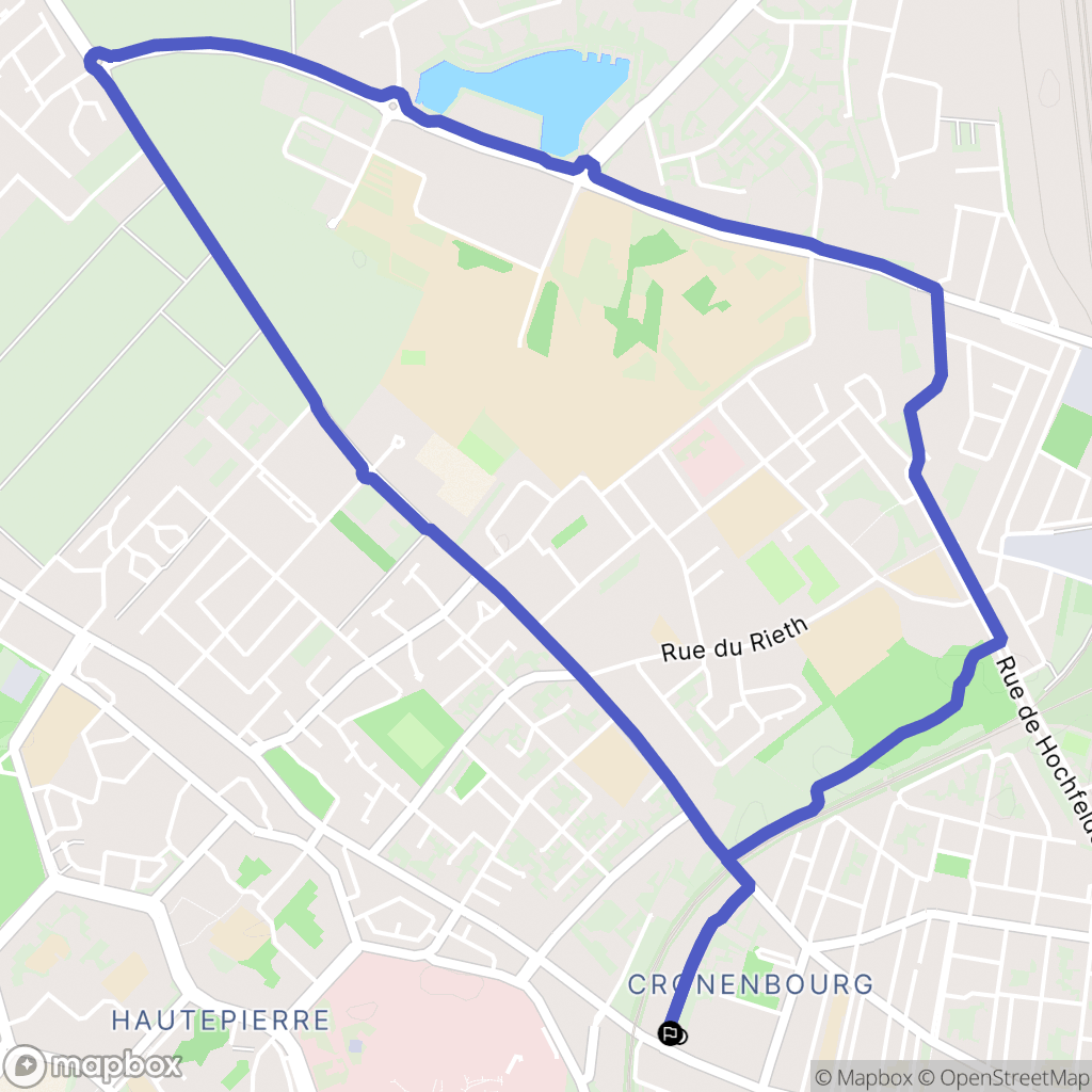 Strasbourg : carte du parcours de randonnée - France