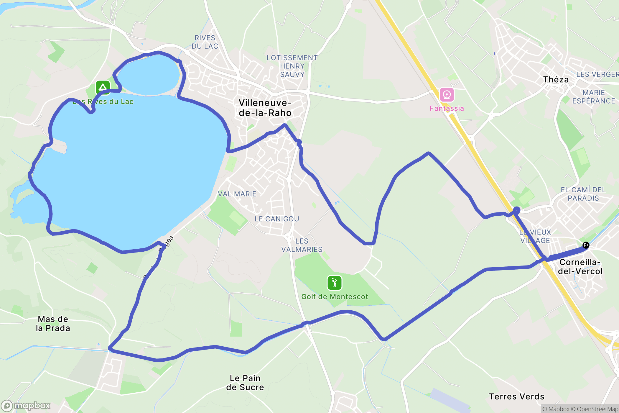 Corneilla-Del-Vercol : carte du parcours de randonnée - France
