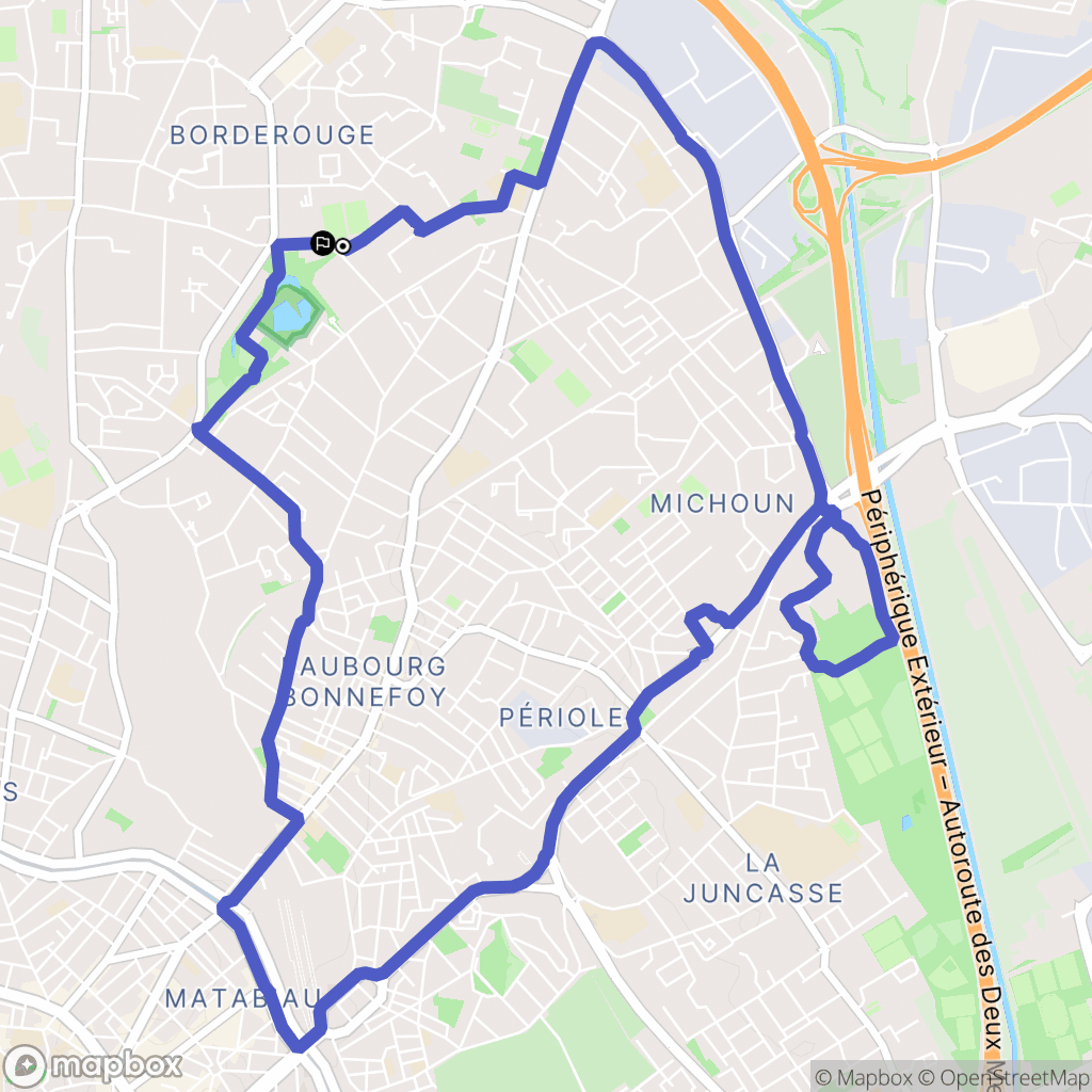 Toulouse : carte du parcours de randonnée - France