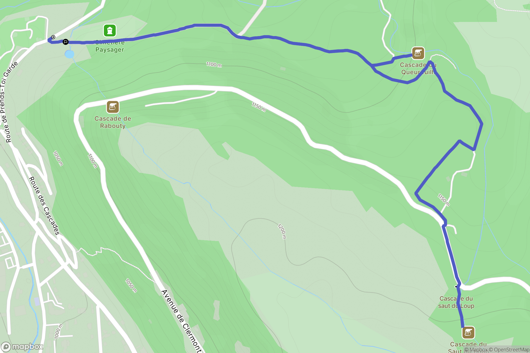 Mont-Dore : carte du parcours de randonnée - France