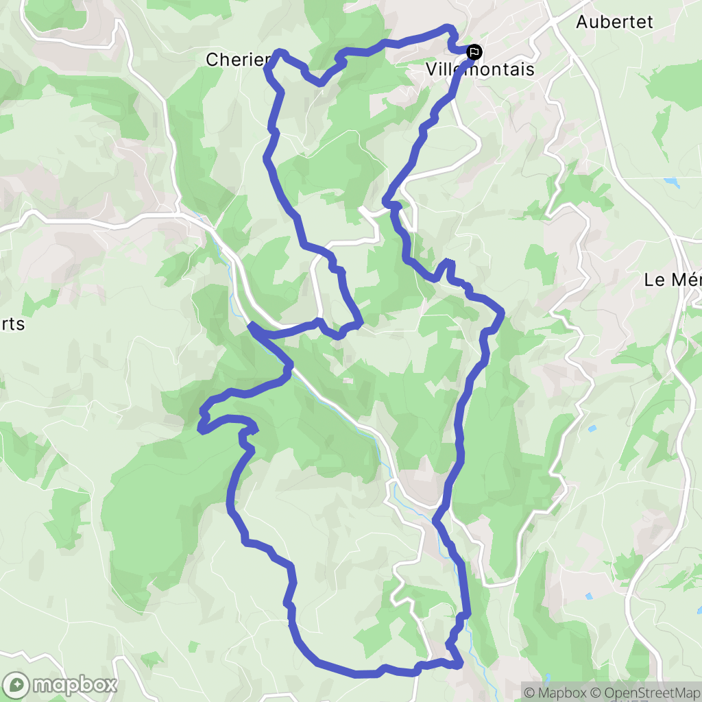 Villemontais : carte du parcours de randonnée - France