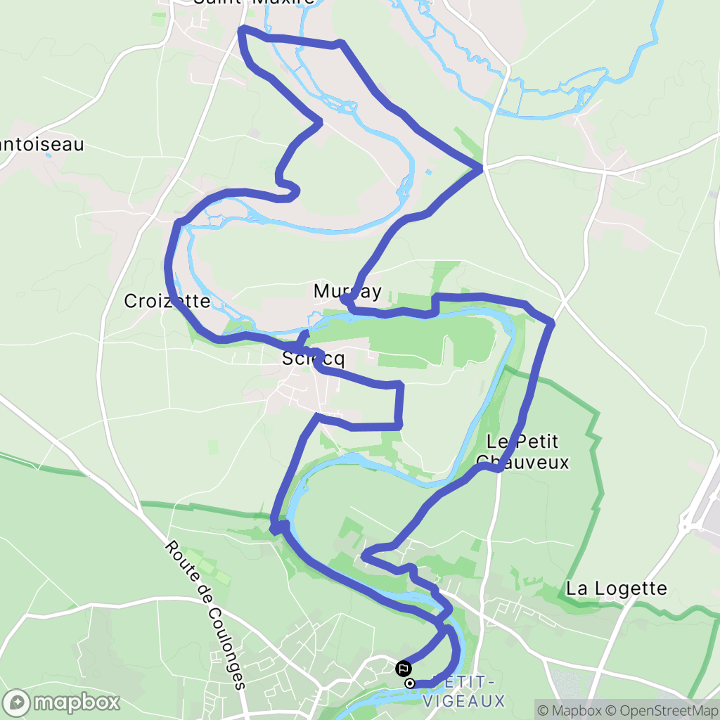 Niort : carte du parcours de randonnée - France