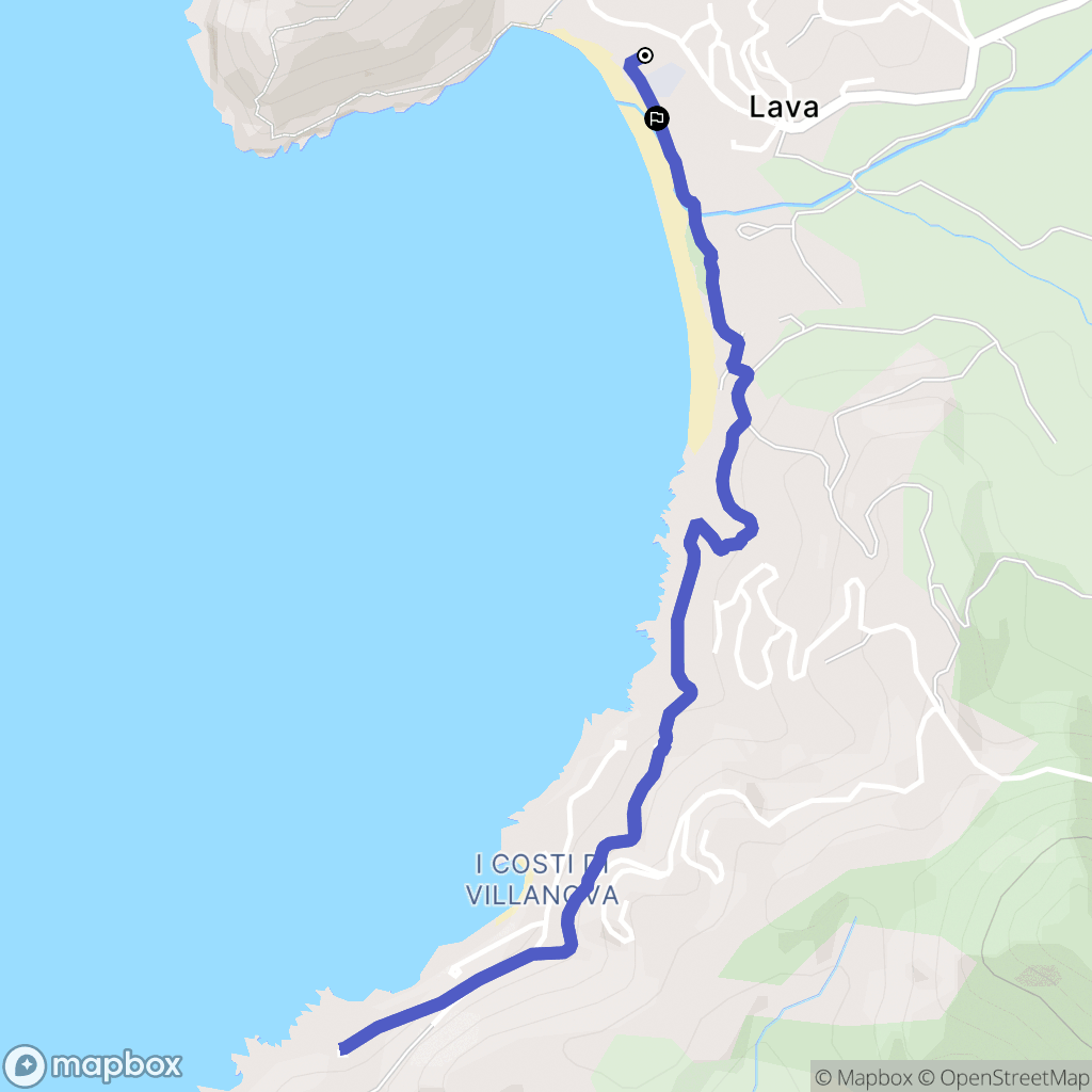 Appietto : carte du parcours de randonnée - France