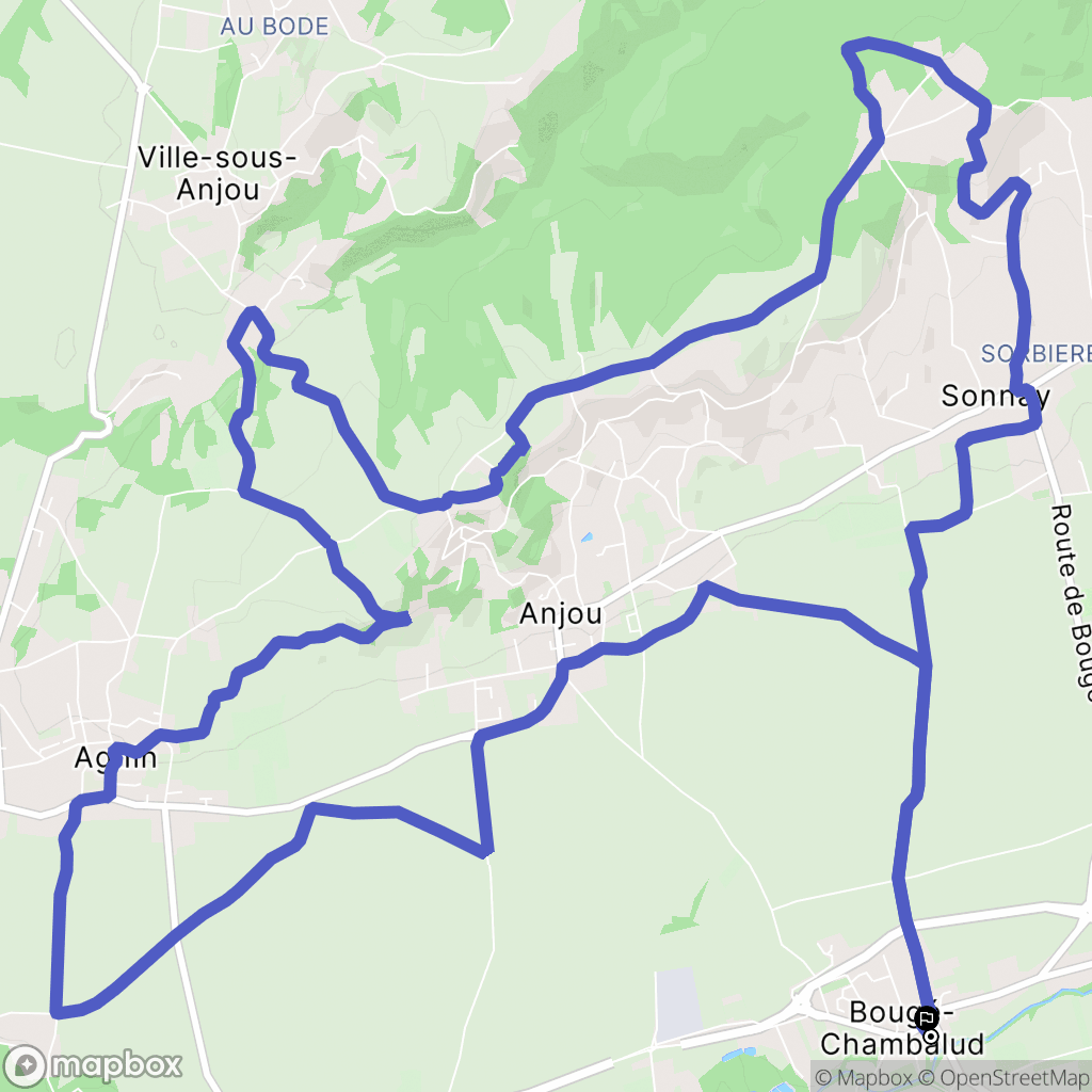 Bougé-Chambalud : carte du parcours de randonnée - France