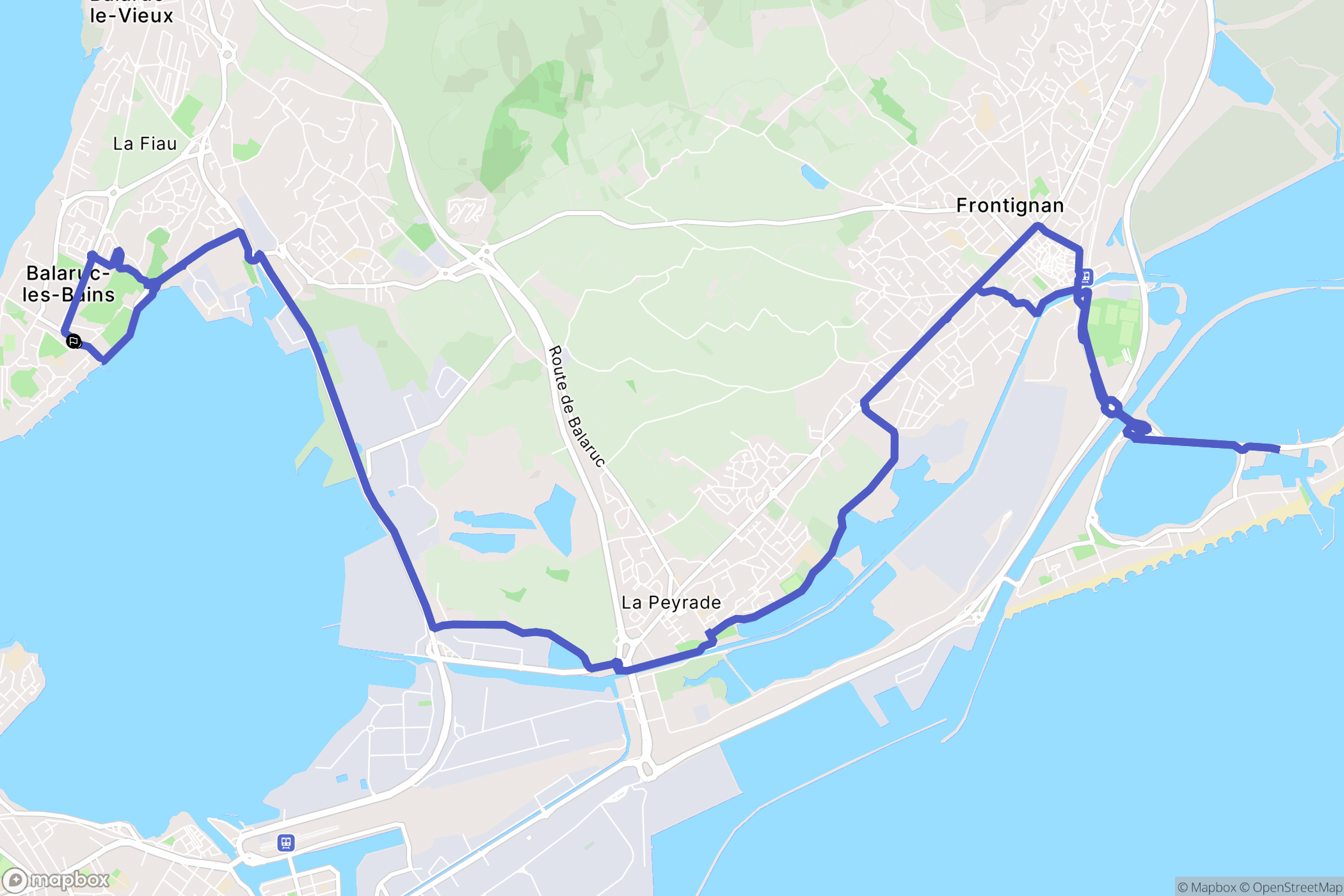 Balaruc-les-Bains : carte du parcours de randonnée - France