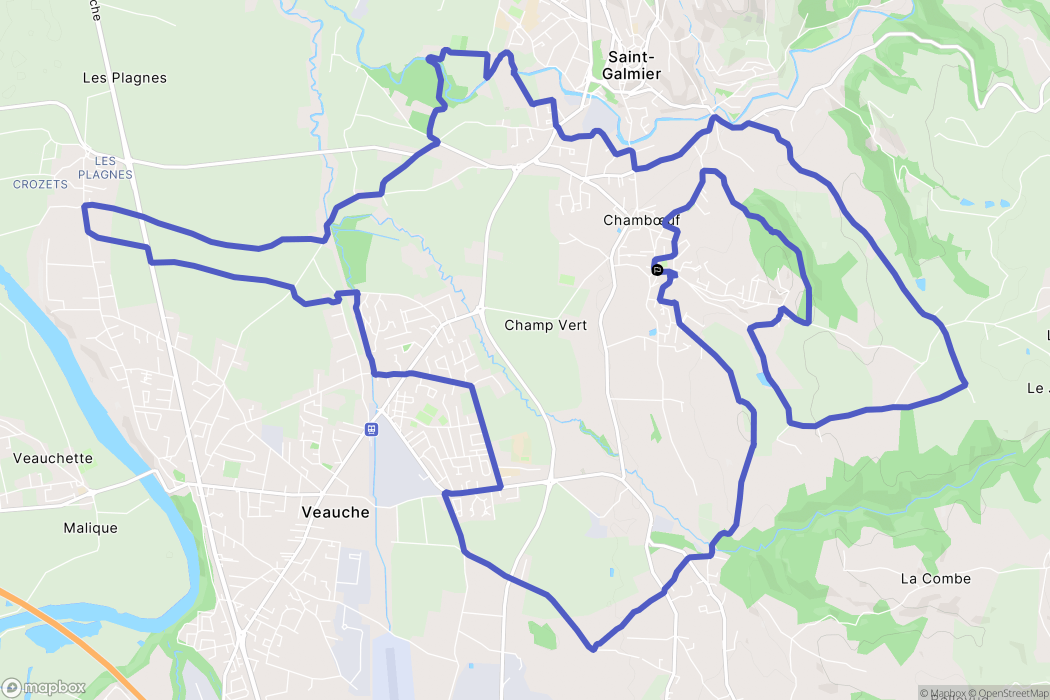 Chambœuf : carte du parcours de randonnée - France