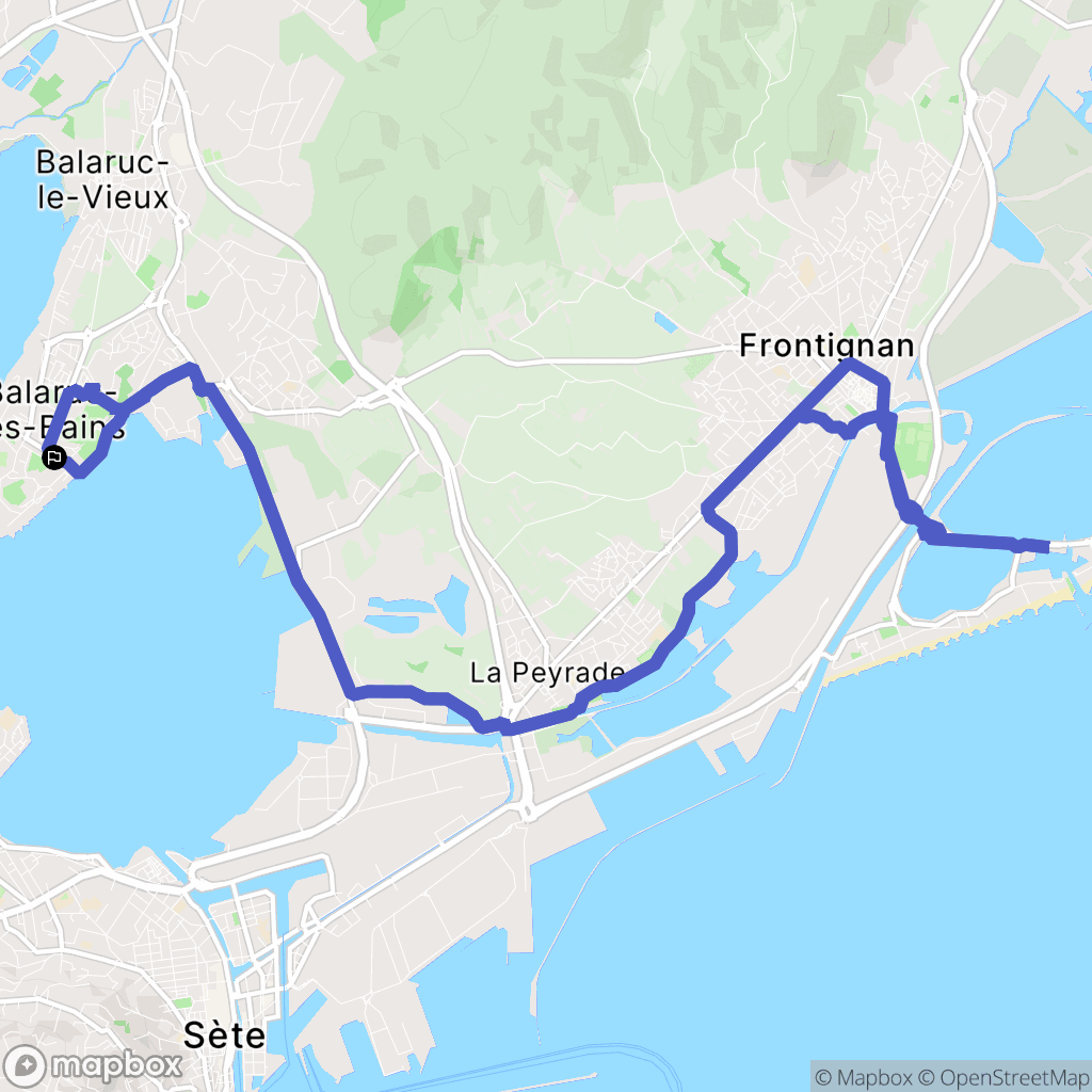 Balaruc-les-Bains : carte du parcours de randonnée - France