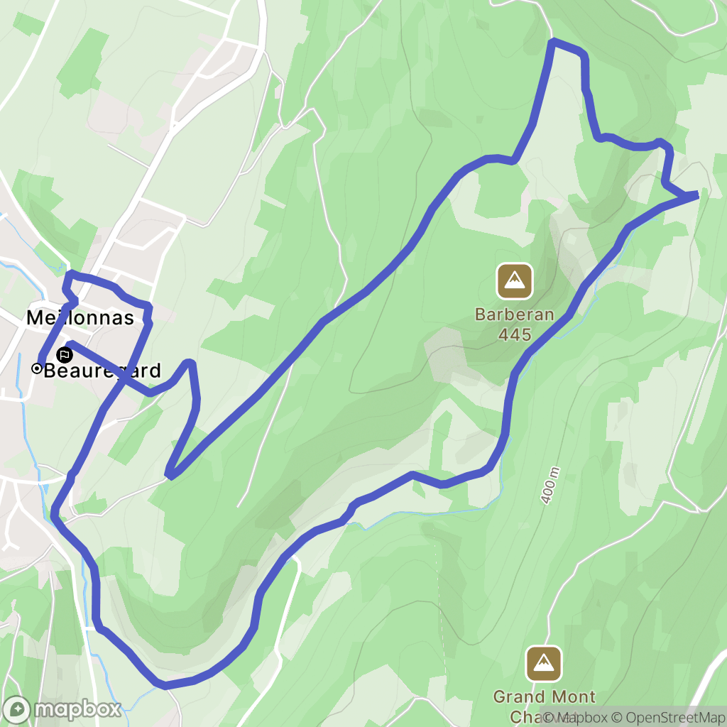 Meillonnas : carte du parcours de randonnée - France