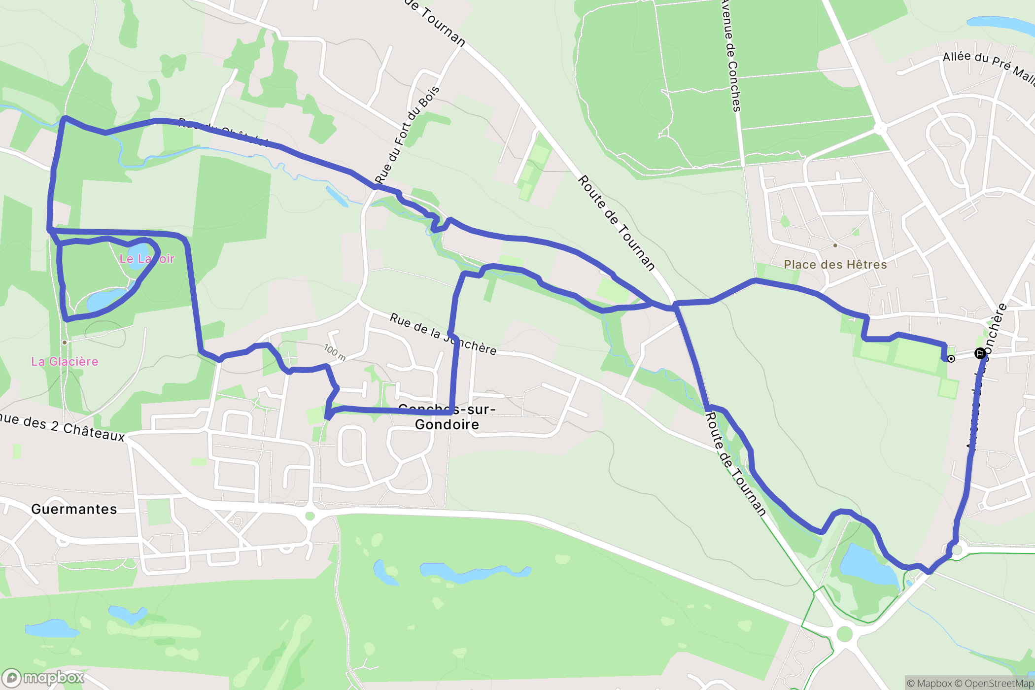 Chanteloup-en-Brie : carte du parcours de randonnée - France