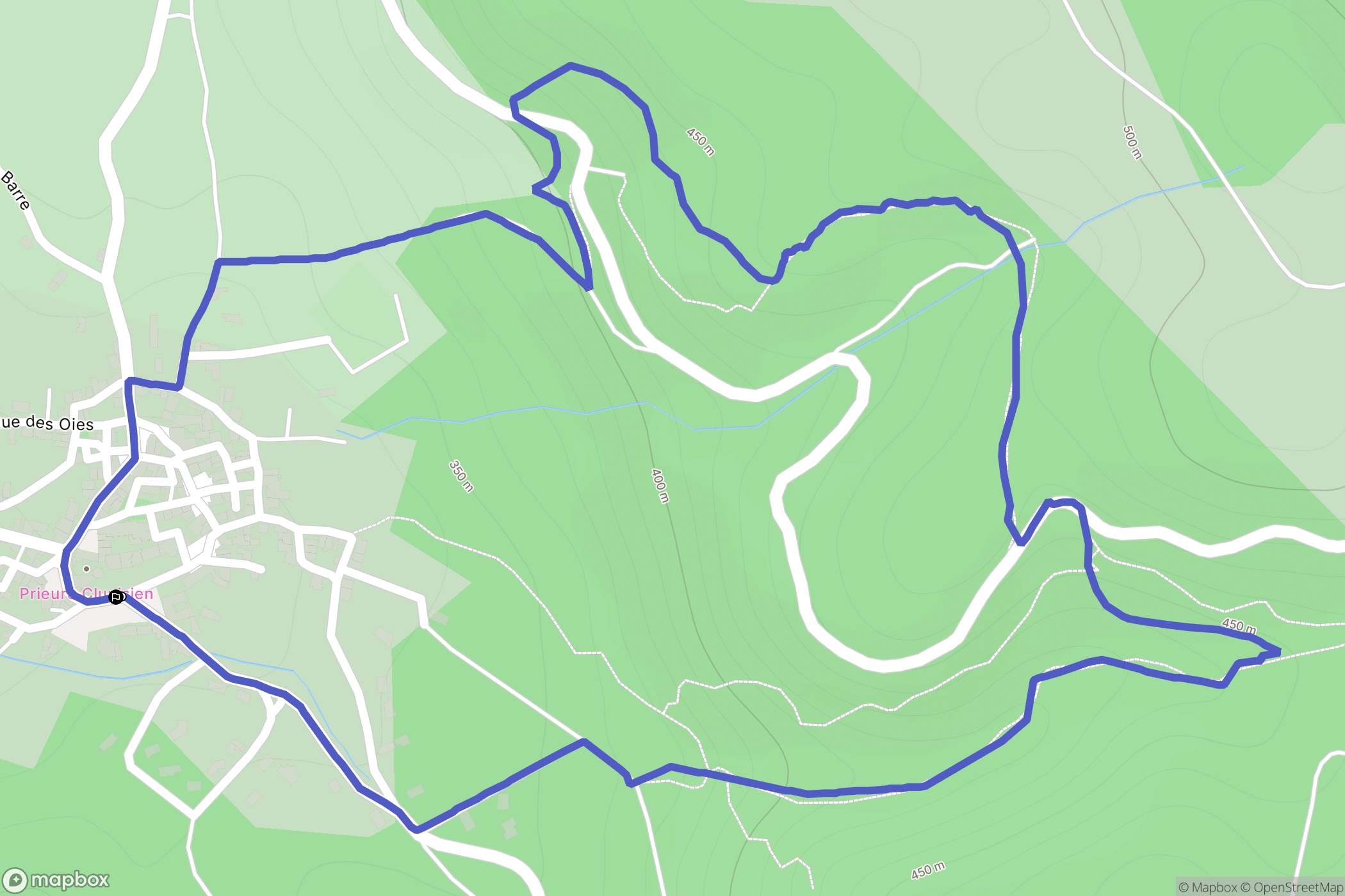 Ris : carte du parcours de randonnée - France