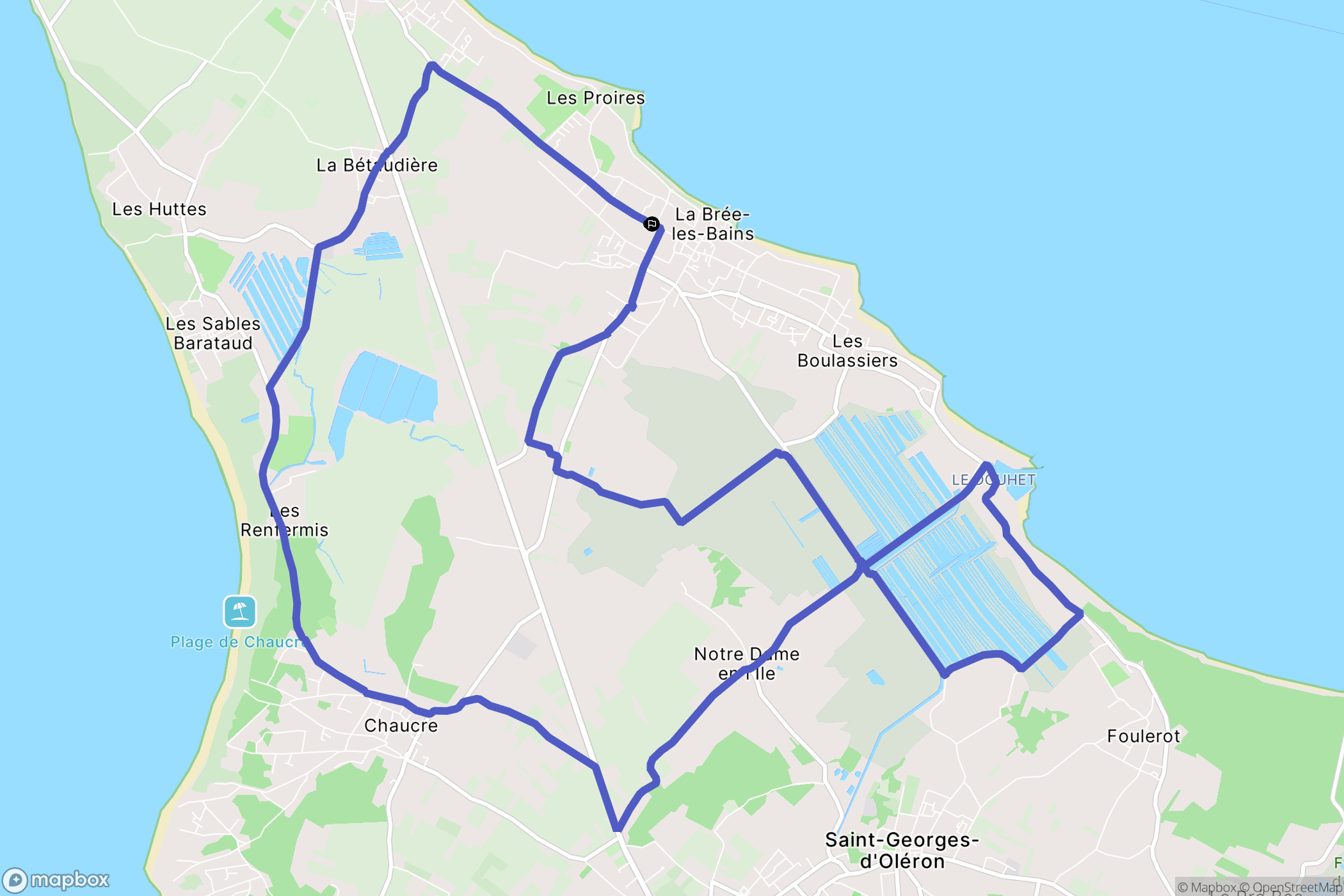 La Brée-les-Bains : carte du parcours de randonnée - France