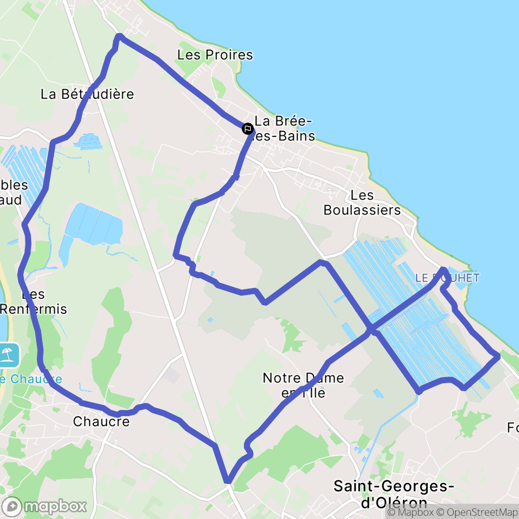 La Brée-les-Bains : carte du parcours de randonnée - France